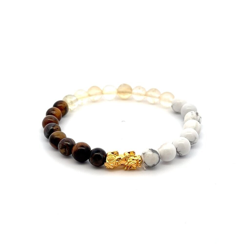 18K Gold Dragon Pixiu Piyao Lucky Charm Bracelet Zodiac Signs Gemini Gemstones 6
